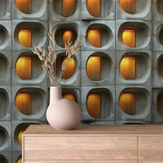 Concrete Alcove's Golden Glow - WallCreatives