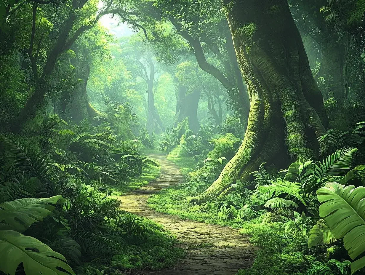 emerald jungle's hidden trail - wallcreatives