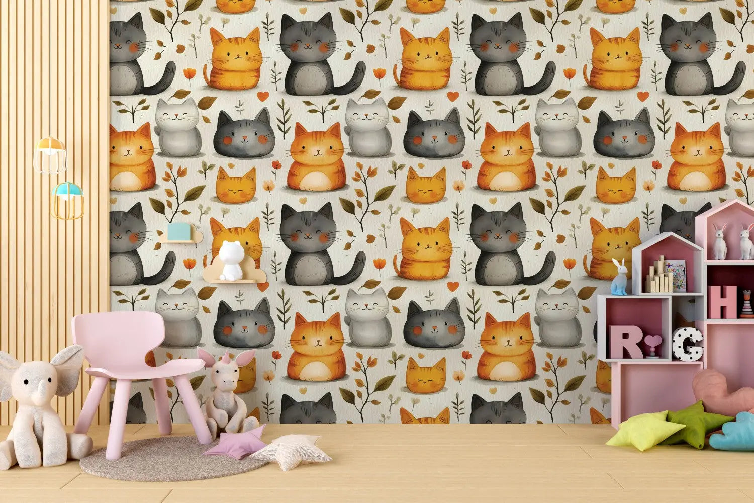 Feline Friends Autumn Cuddle WallCreatives