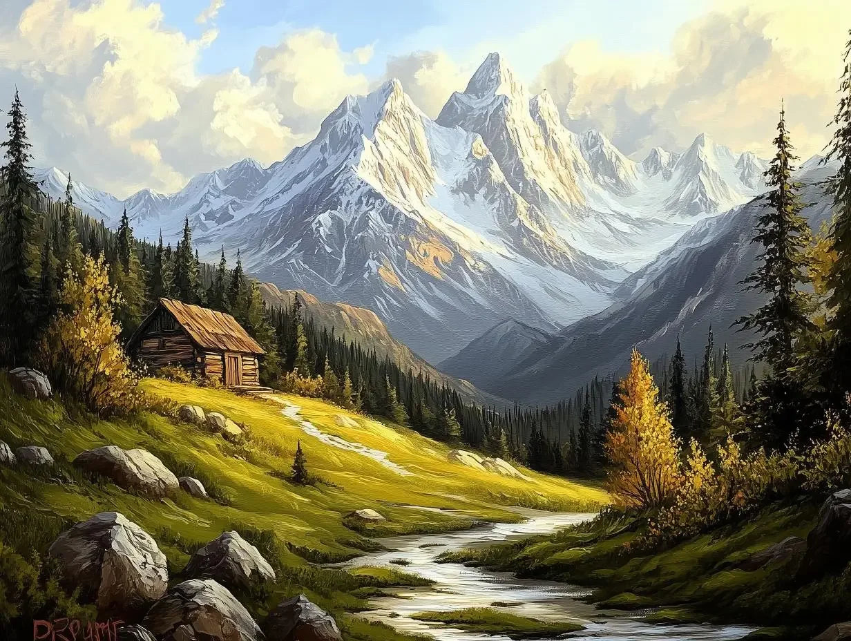 sun-kissed alpine sanctuary - wallcreatives