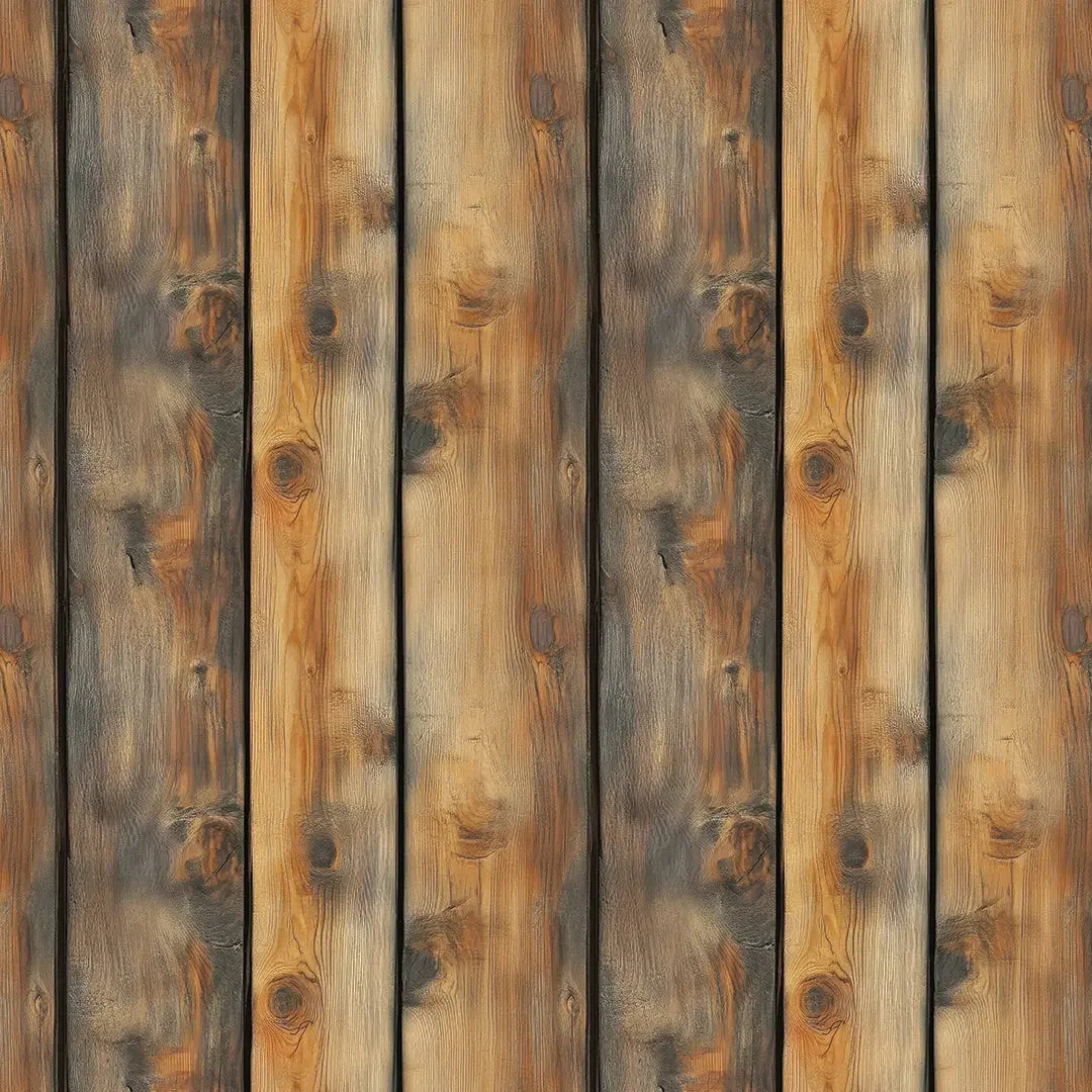 Fireside Cabin Wood Plank Wallpaper - WallCreatives