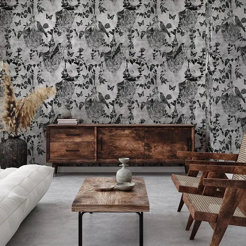 Majestic Memoir in White Wallpaper Vladila