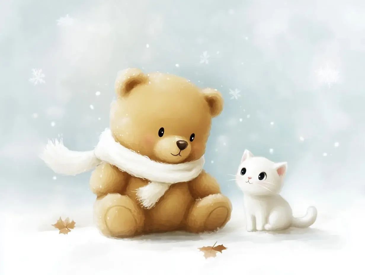 Cozy Winter Friendship Mural - WallCreatives