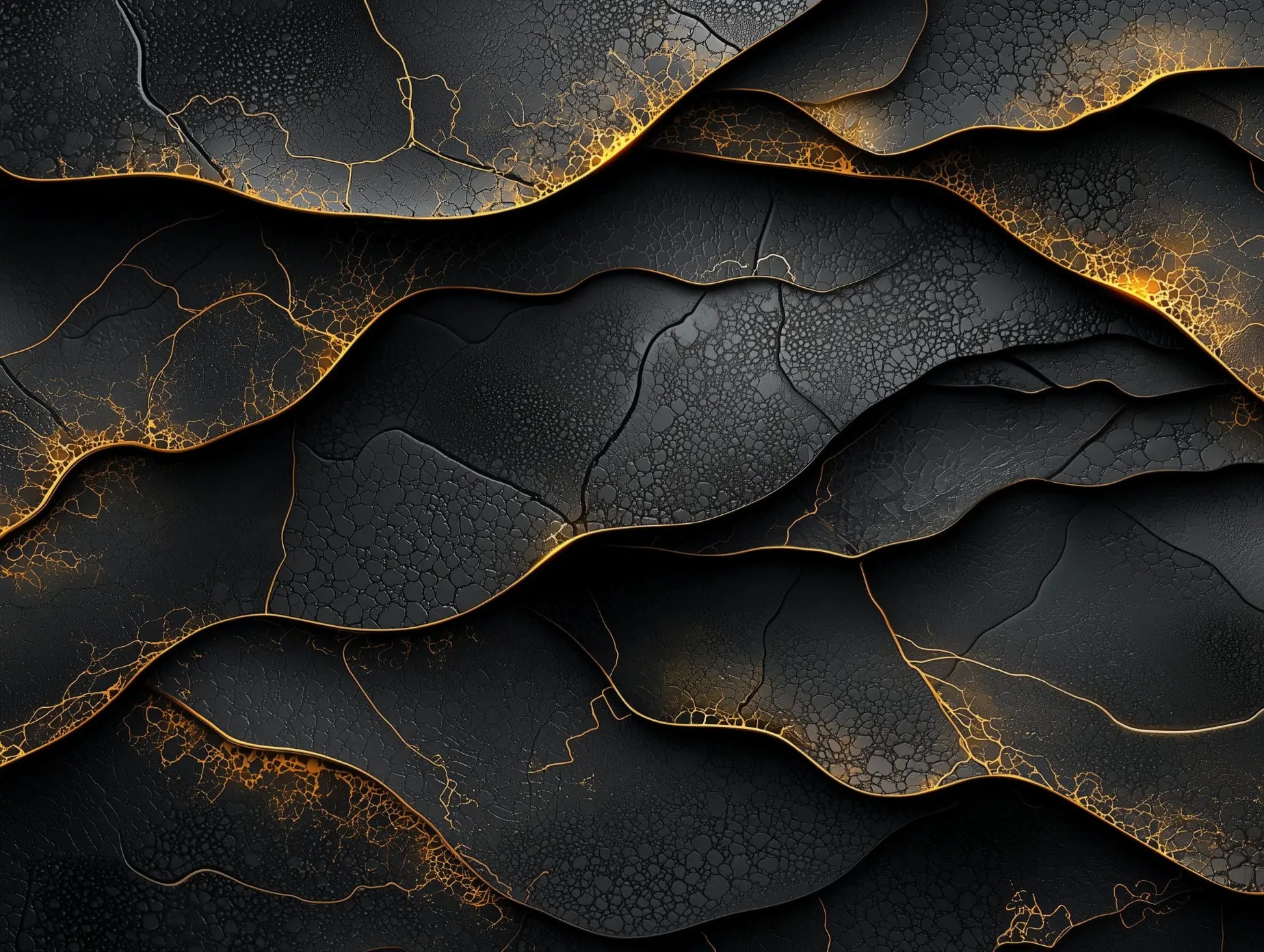 Gilded Obsidian Flow Wallpaper - WallCreatives
