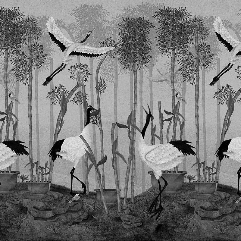 Red Crown Sanctuary in Monochrome Wallpaper Vladila