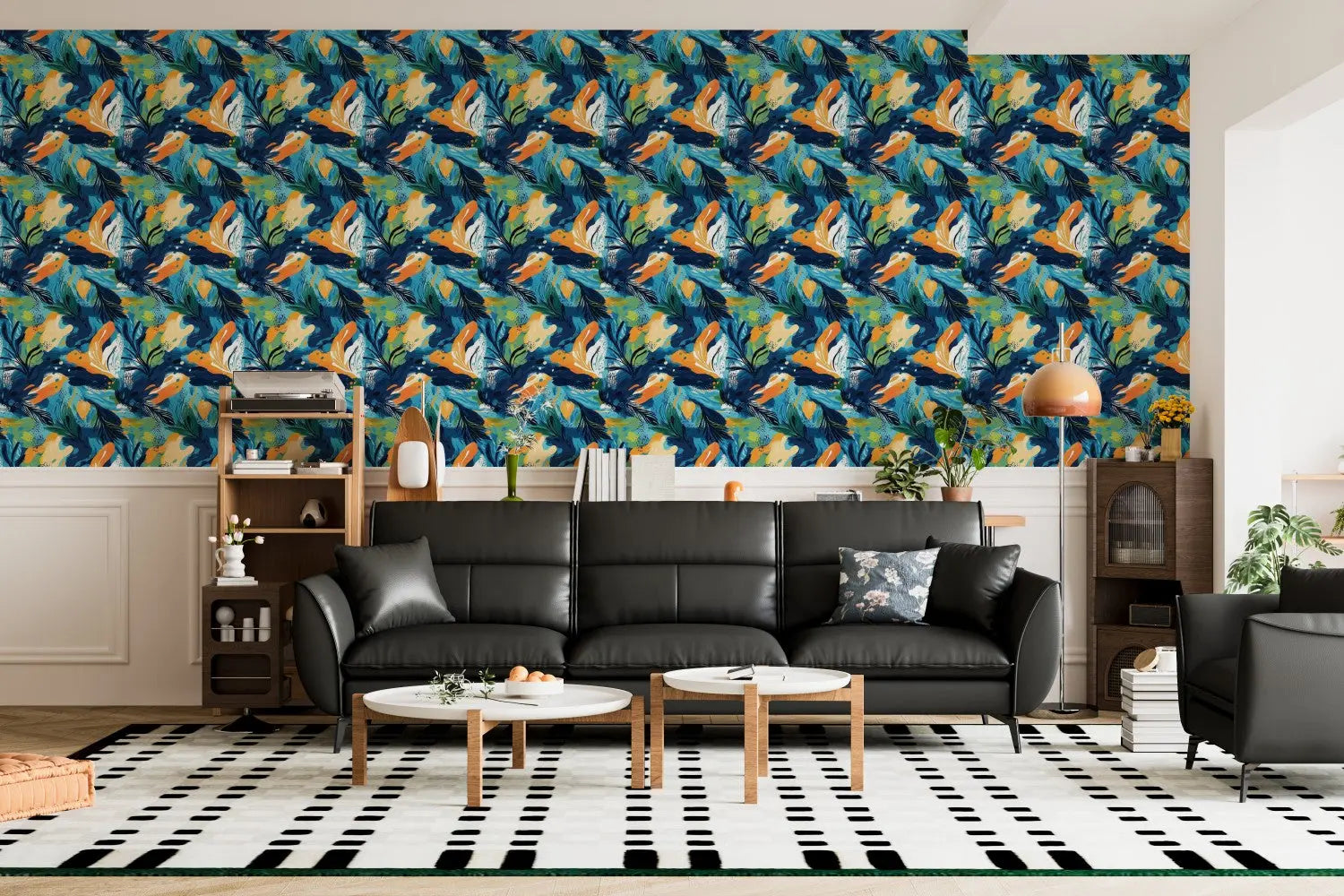Azure Windswept Plumes WallCreatives