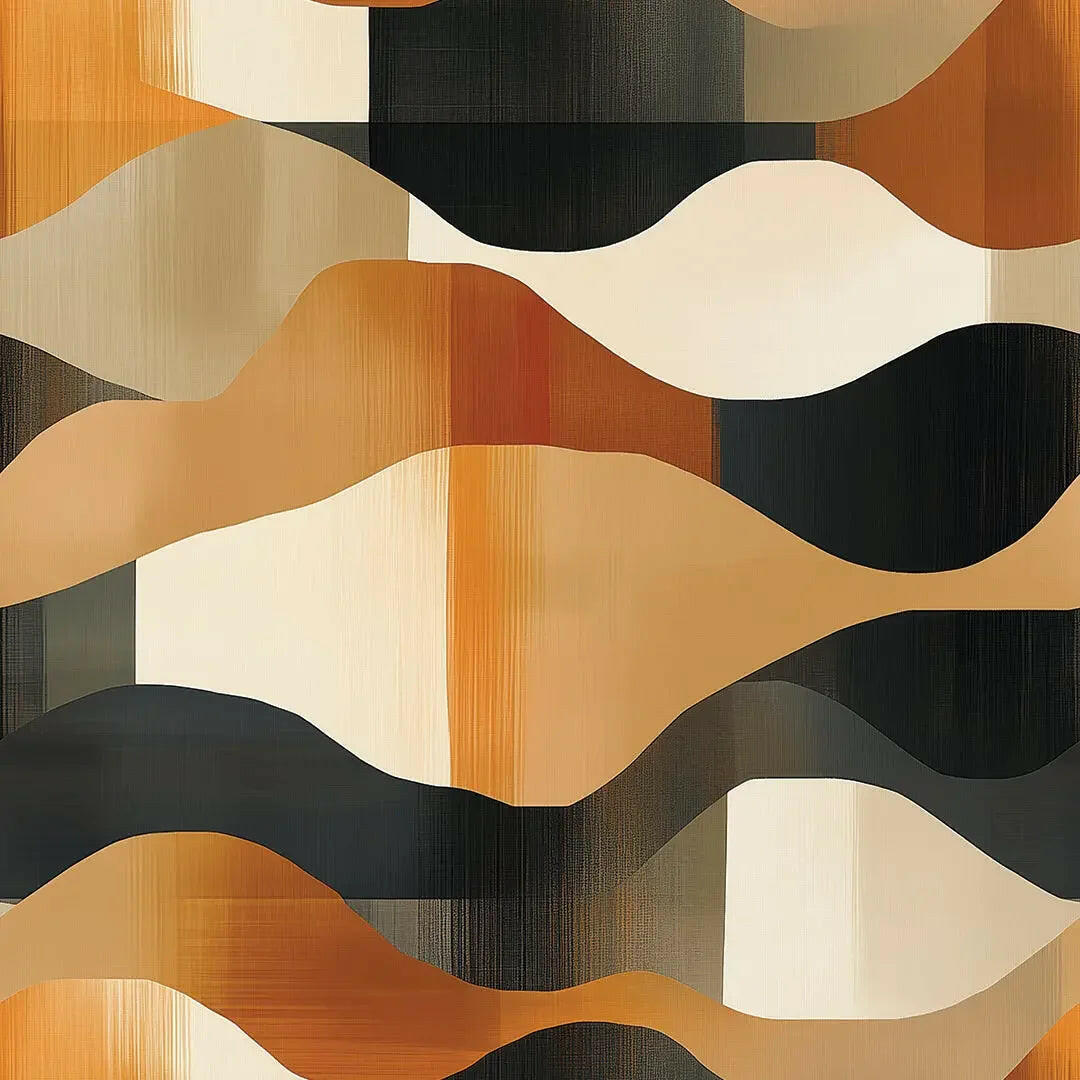 Earthen Harmony Wave Pattern - WallCreatives