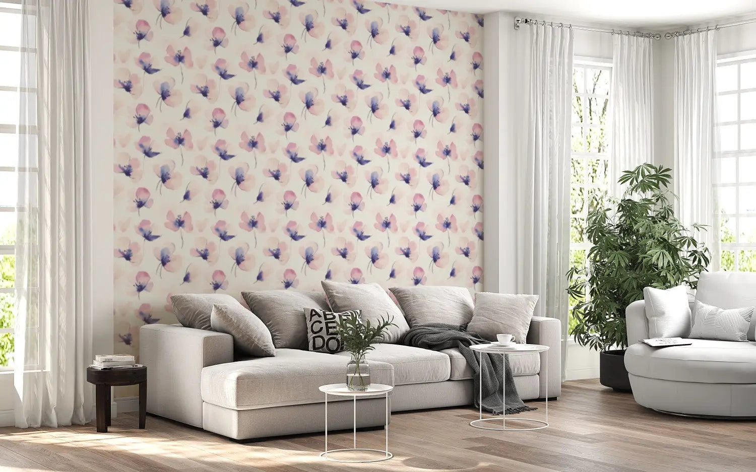 Pastel Ink Bloom Wallpaper WallCreatives