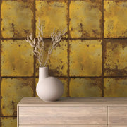Golden Rust Industrial Panels - WallCreatives