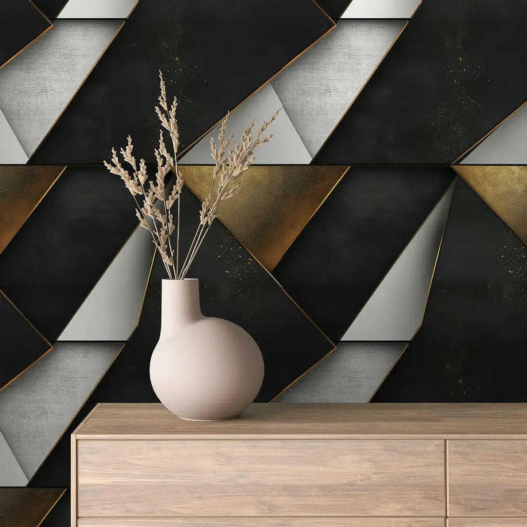 Opulent Onyx & Gold Forms - WallCreatives