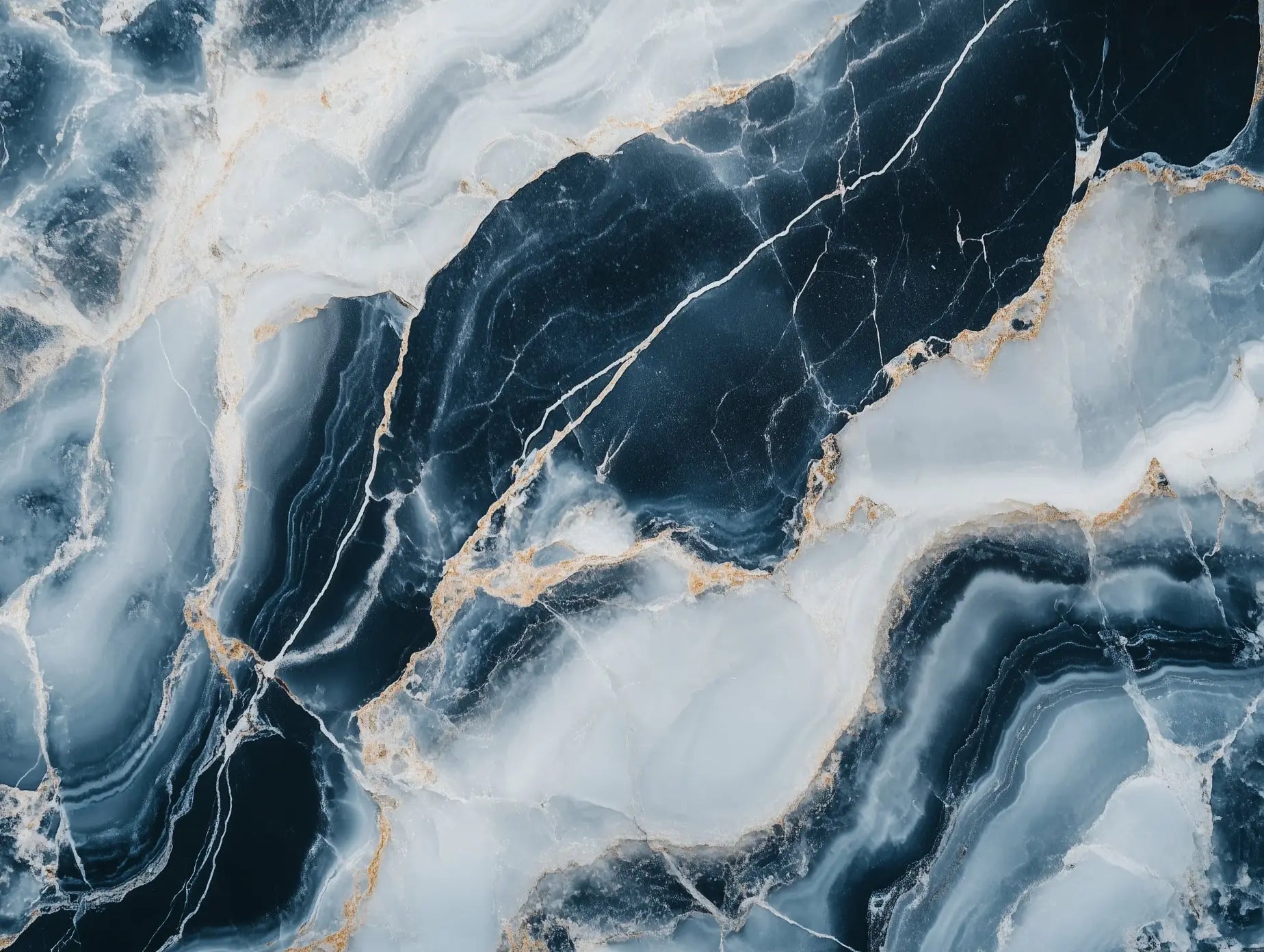 Midnight Ocean Kintsugi Mural - WallCreatives