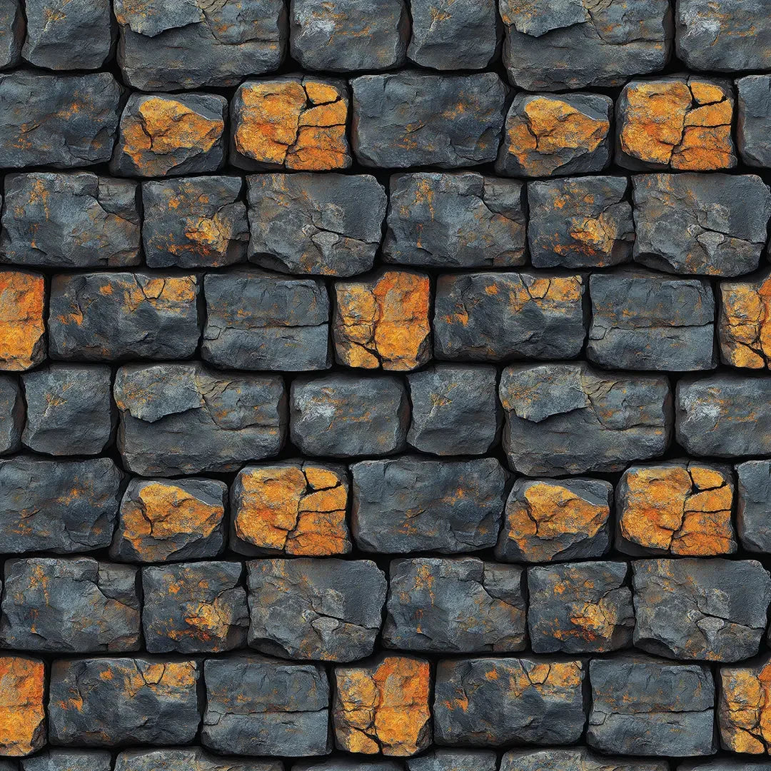 forged ember stone wall - wallcreatives