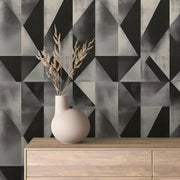 Charcoal Shard Geometric - WallCreatives