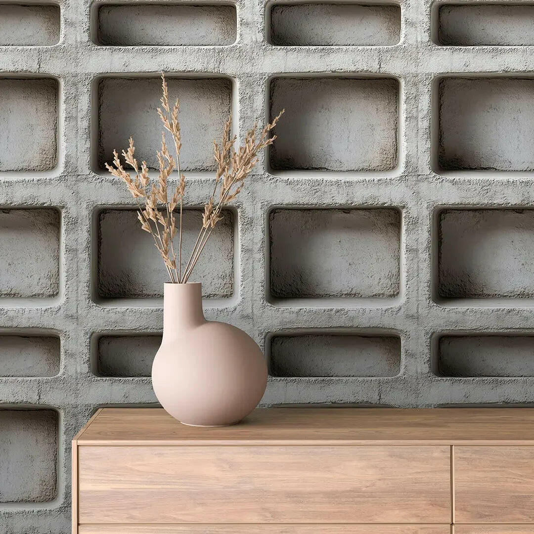 Monolithic Concrete Grid Wall - WallCreatives