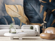 Midnight Gold Leaf Relief - WallCreatives