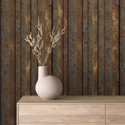 Urban Forge Rusted Panel Wallpaper - WallCreatives