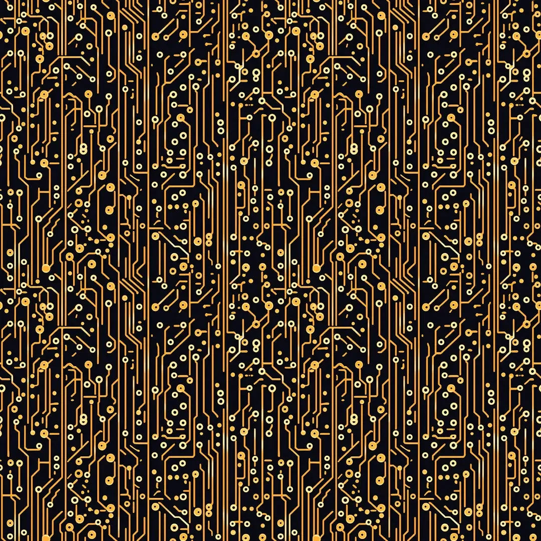 Golden Circuit Flow - WallCreatives