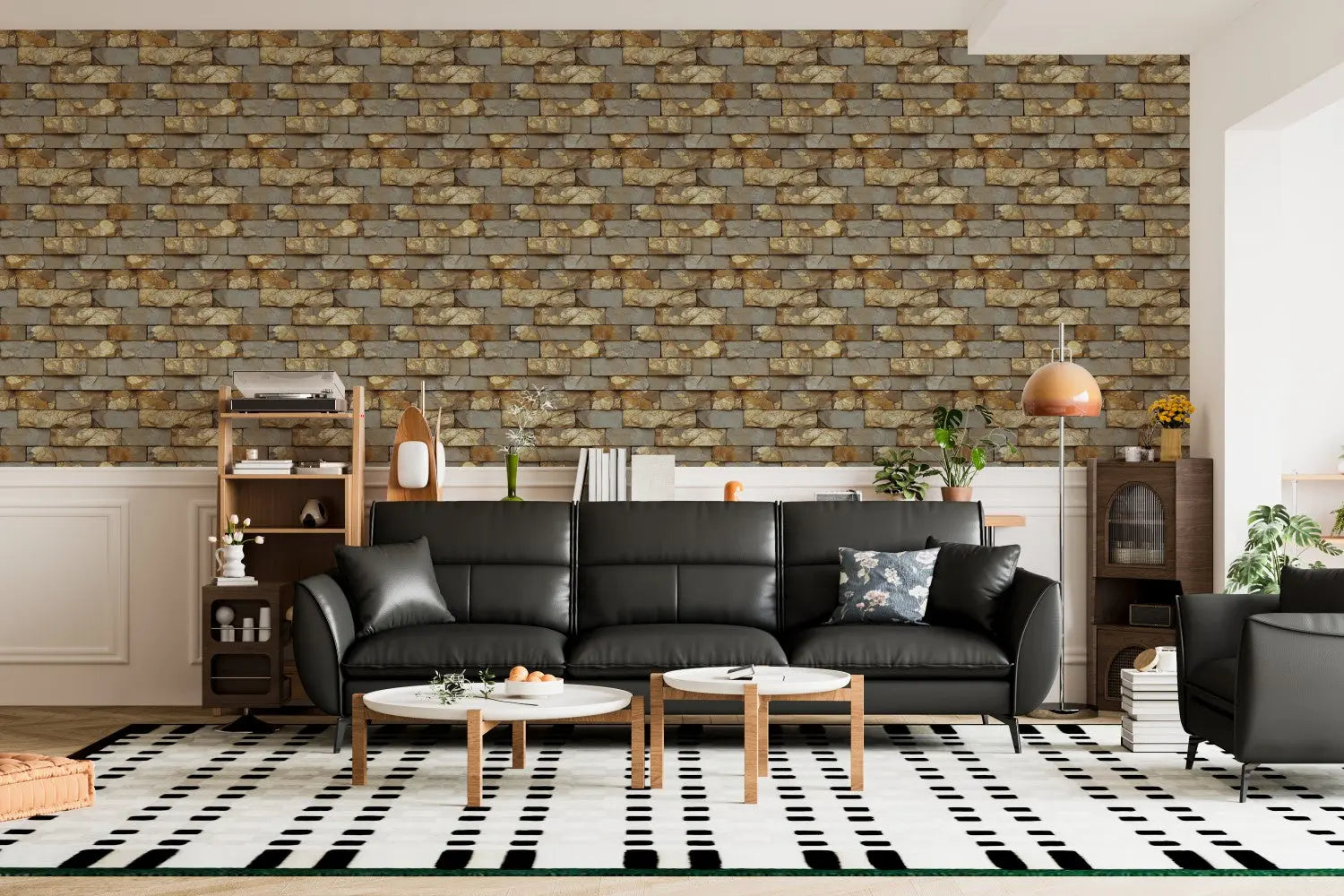Gilded Earth Ledger Stone WallCreatives