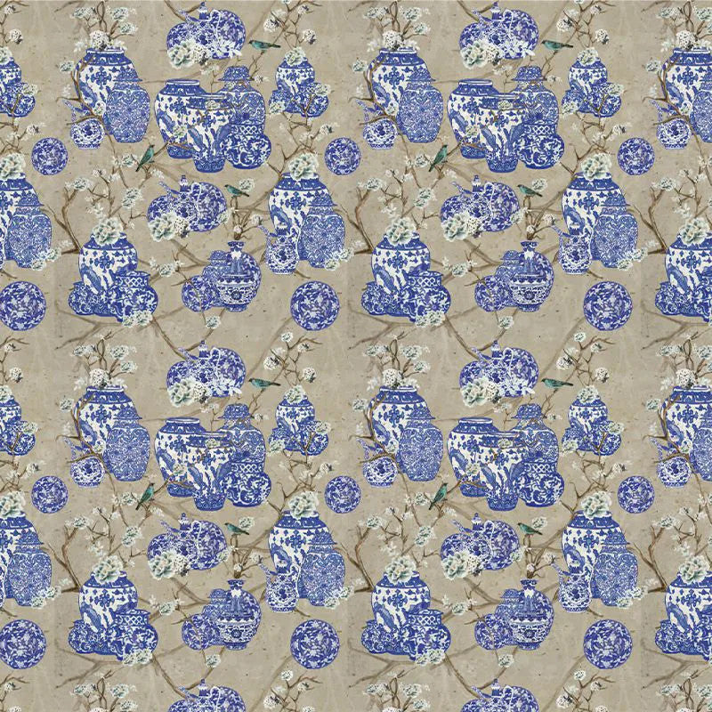 Hydrangea and Ginger Tea Party Cream Wallpaper Vladila