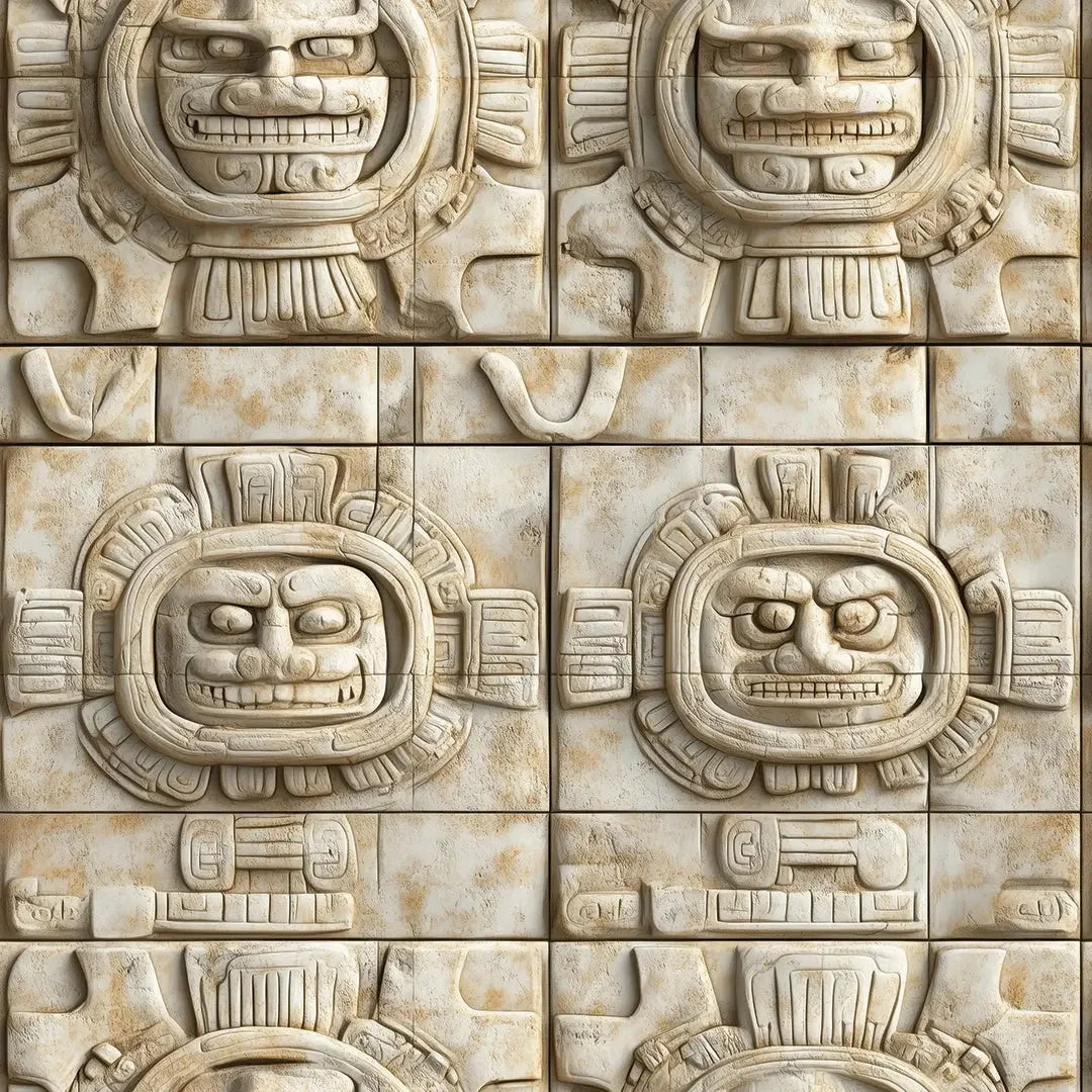 Zapotec Sunstone Temple Wall - WallCreatives