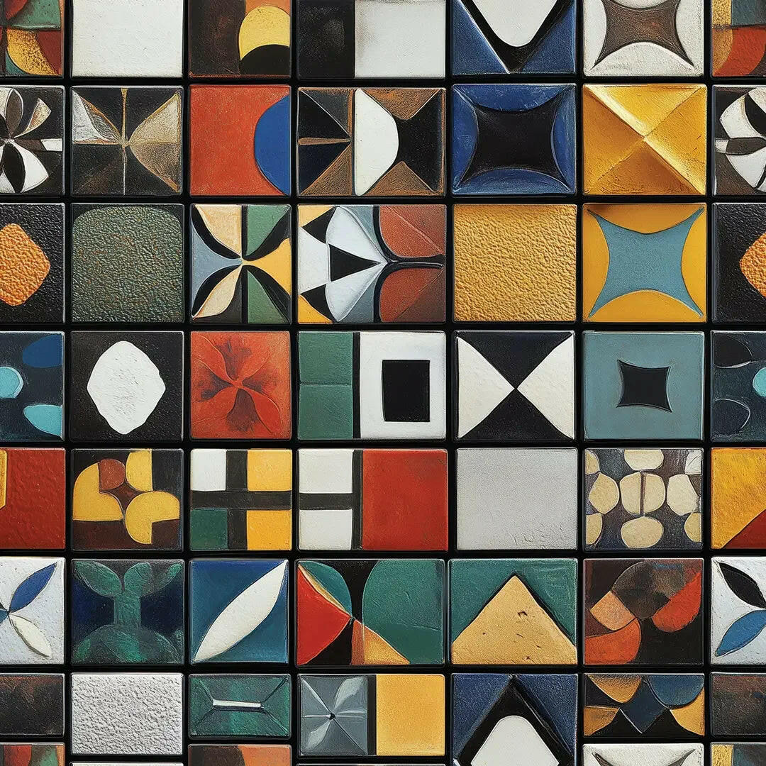 Artisan's Chromatic Tile Grid - WallCreatives
