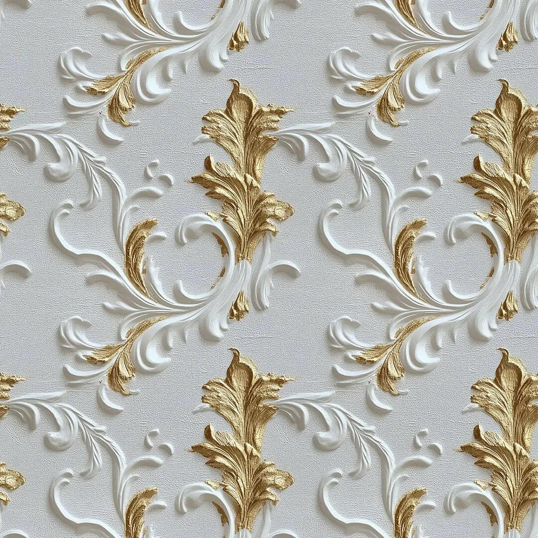 Regal Gilded Acanthus Wallpaper - WallCreatives