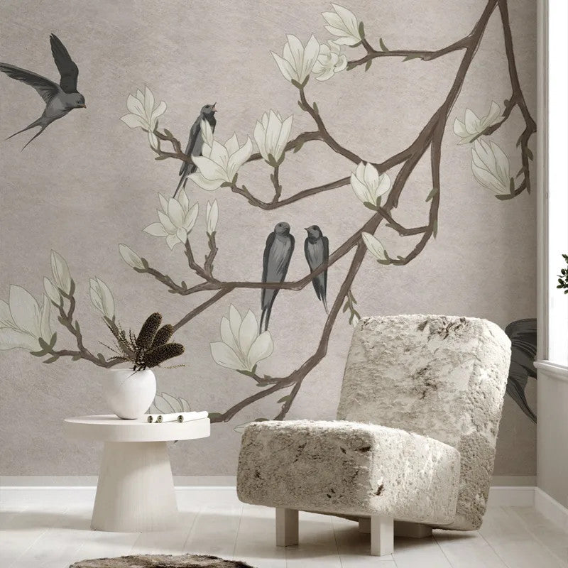 The Land of the Swallows grey Wallpaper Vladila