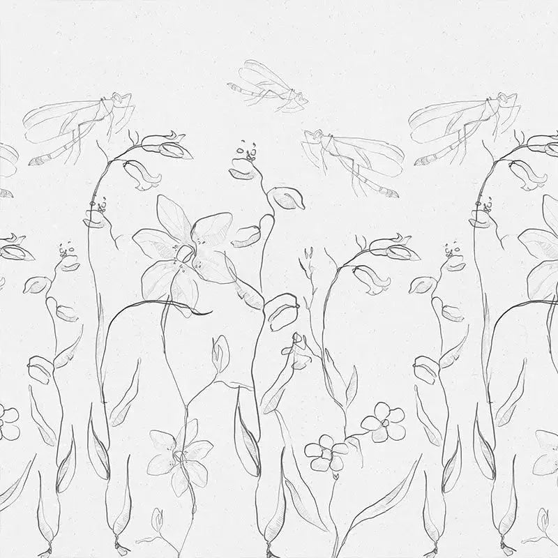 Intaglio Field White Paper Wallpaper Vladila