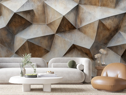 Bronze Quartz Facets Wallpaper