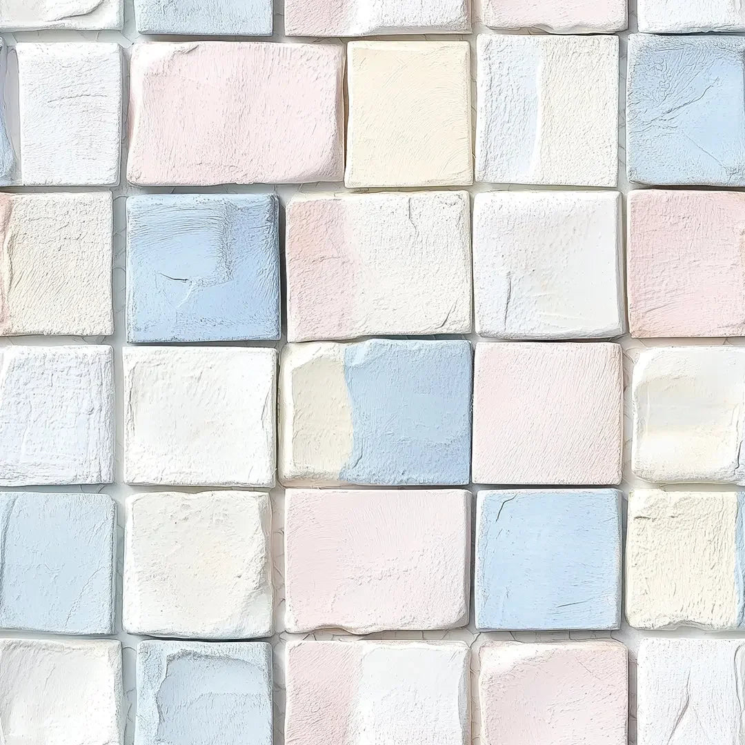 Artisan Pastel Block Mosaic - WallCreatives