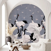Grus Japonesis in Blue Wallpaper Vladila