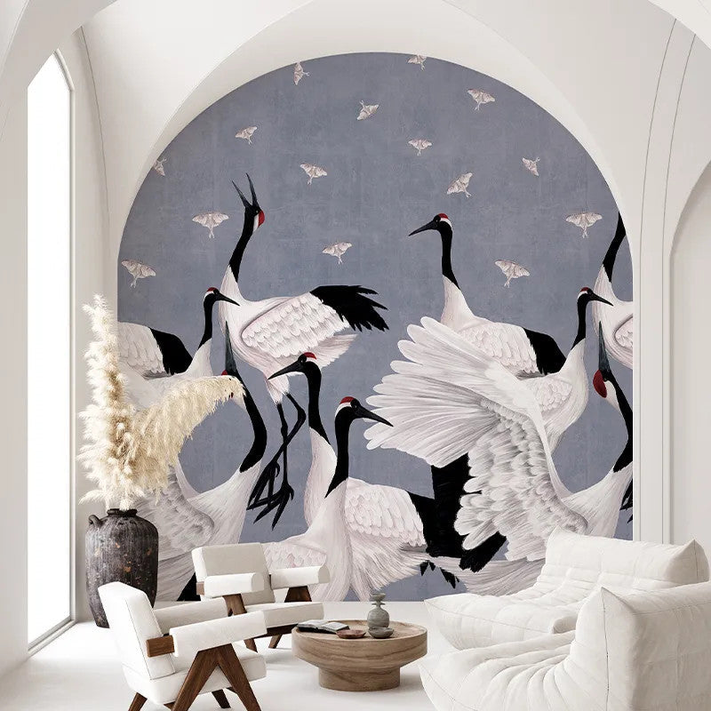 Grus Japonesis in Blue Wallpaper Vladila