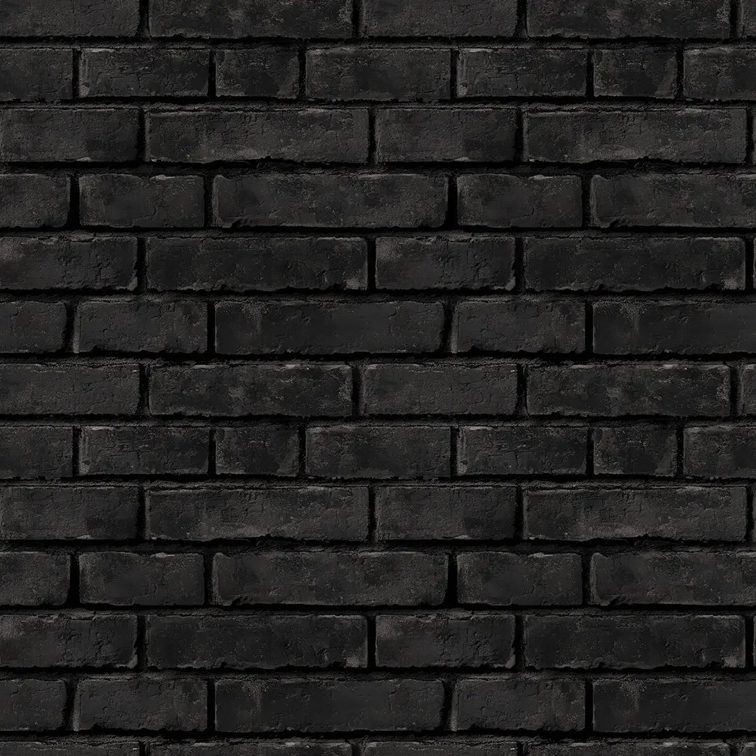 Obsidian Industrial Brick Wall - WallCreatives