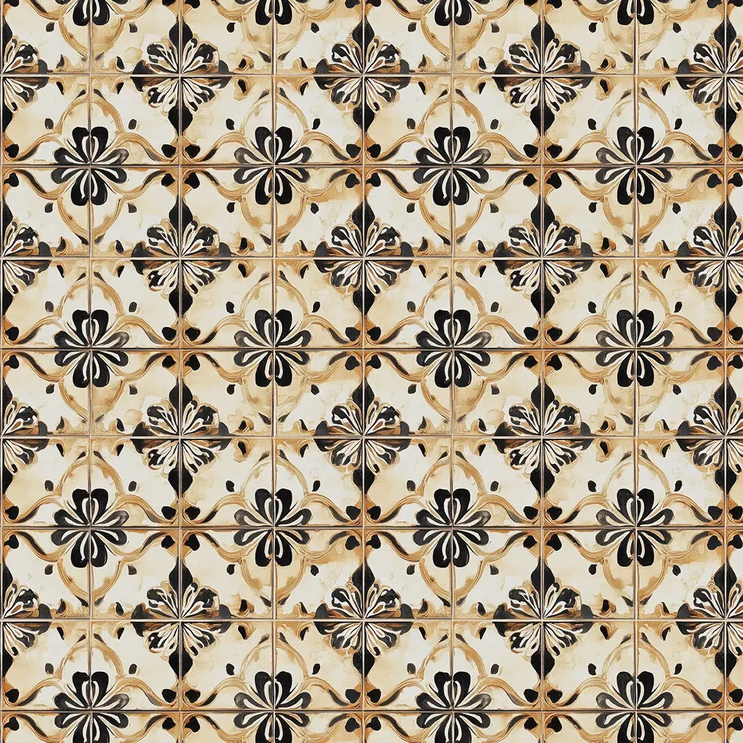 Ochre Bloom Heritage Tile - WallCreatives