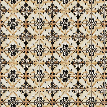Ochre Bloom Heritage Tile - WallCreatives