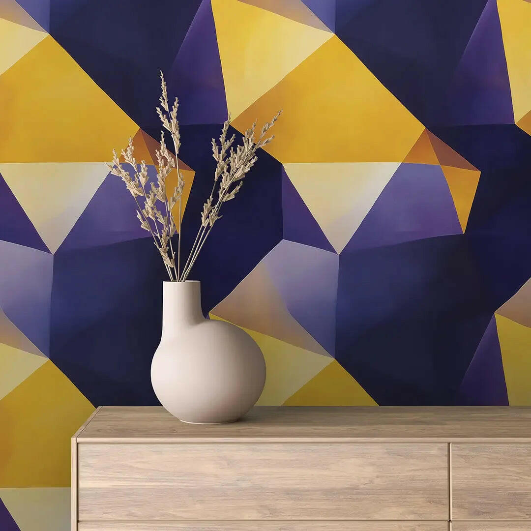 Golden Amethyst Geo Wallpaper - WallCreatives