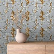 Regal Gilded Acanthus Wallpaper - WallCreatives