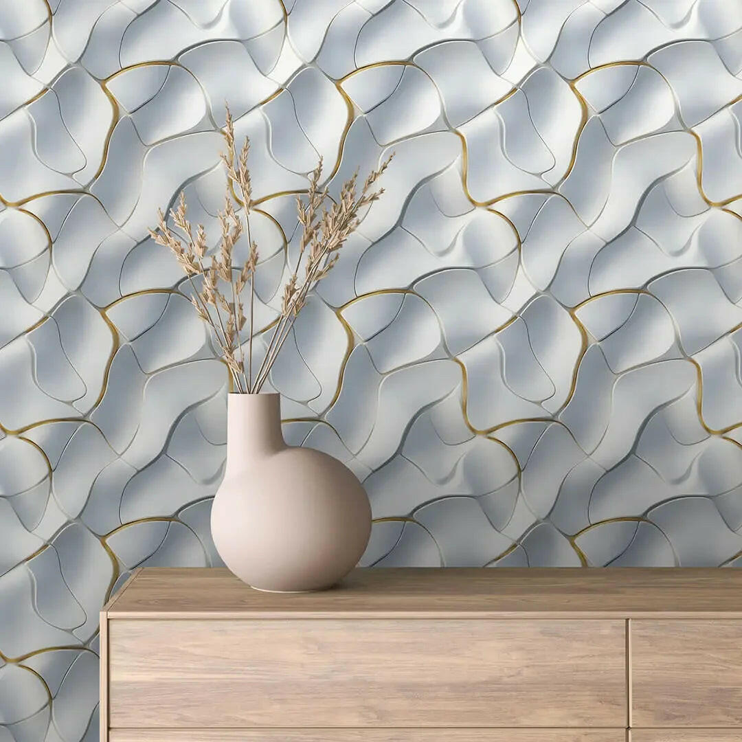 Flowing Marble with Golden Veins - WallCreatives
