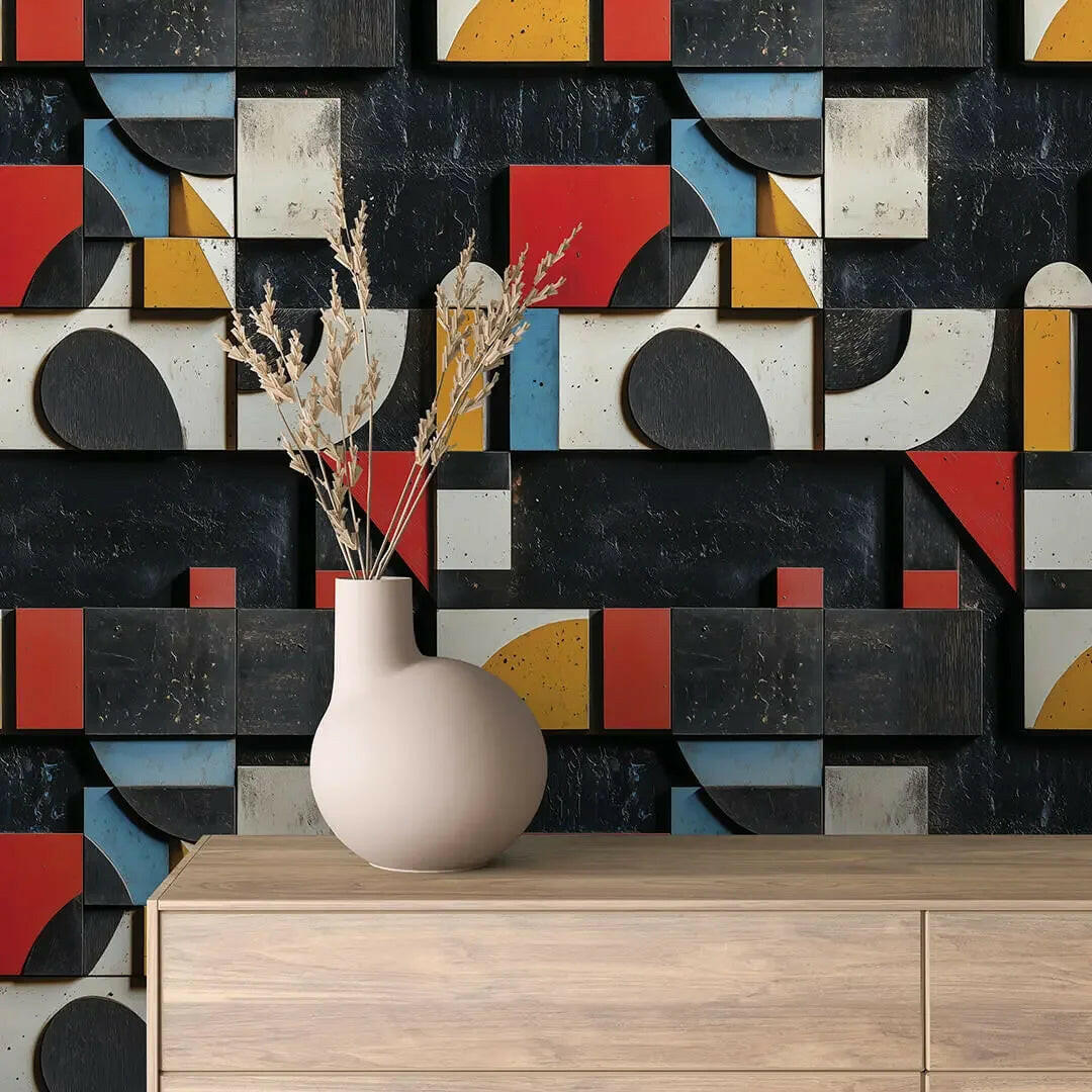 Modernist Geo-Block Composition - WallCreatives