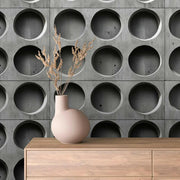 Echoes in Concrete Grid - WallCreatives