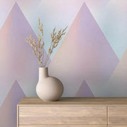 Whispering Dawn Geometric Mural - WallCreatives