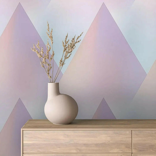 Whispering Dawn Geometric Mural - WallCreatives
