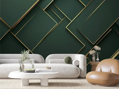 Gilded Emerald Labyrinth - WallCreatives