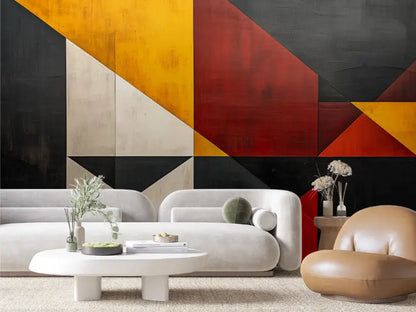 Dynamic Equilibrium Geometric Mural - WallCreatives