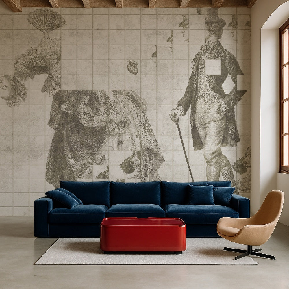 Tapet Phantom Gentleman cream WallCreatives