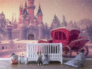 enchanting fairy-tale castle wallpaper design