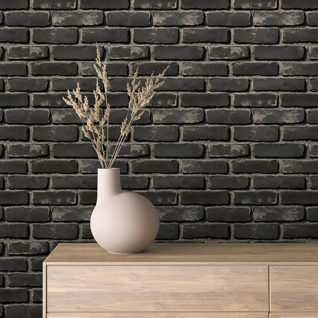 Soho Charcoal Brick Wall - WallCreatives