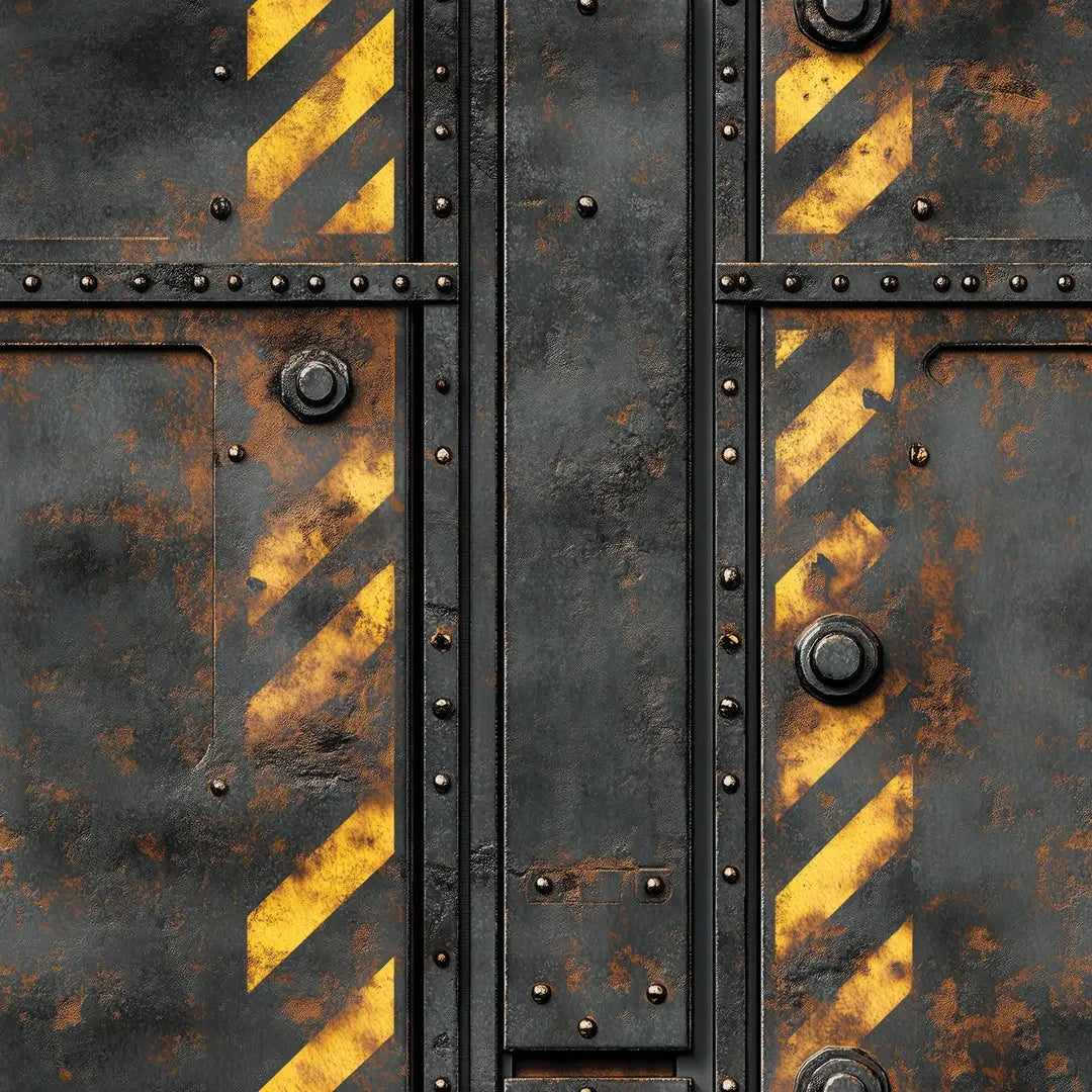 Rusted Sector Industrial Grid - WallCreatives