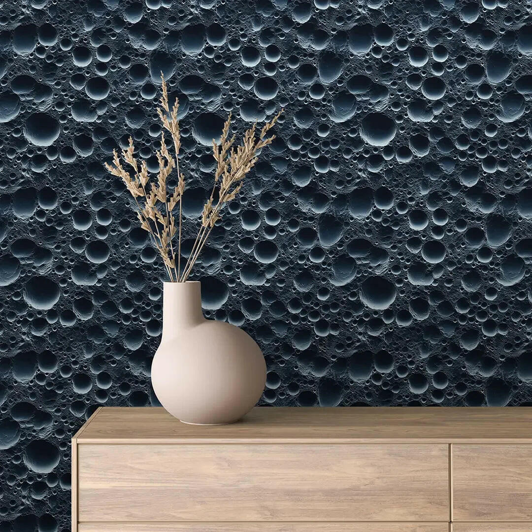 celestial cratered moonscape - wallcreatives