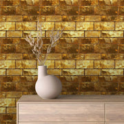 Eldorado Gilded Brick Wallpaper - WallCreatives